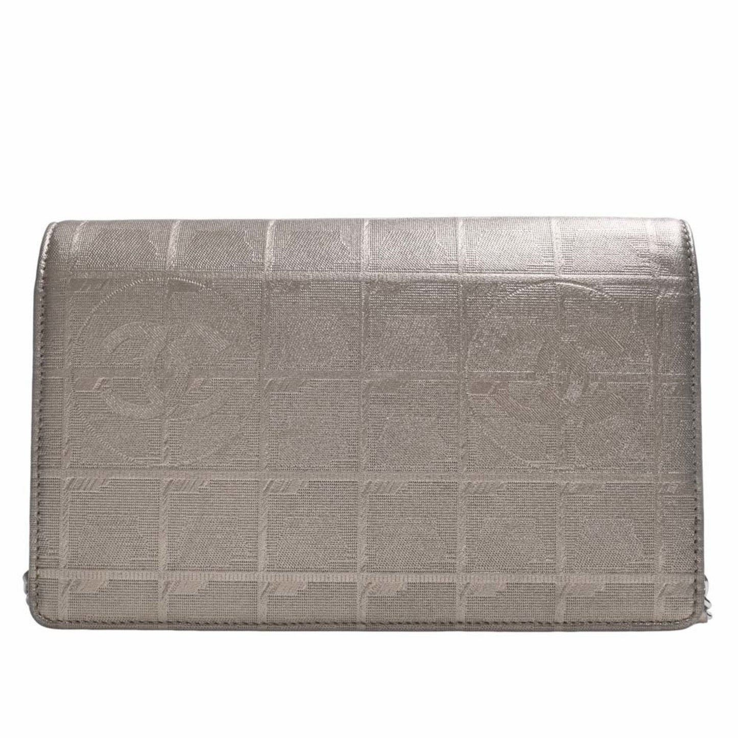 Luxury Chanel Nylon New Line Chain Shoulder Long Wallet Gold Women's