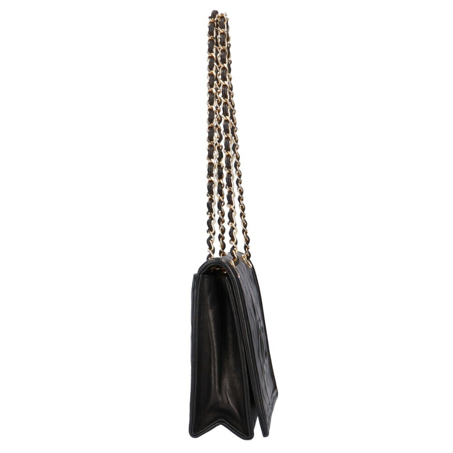 Luxury Chanel chain matelasse shoulder bag lambskin black ladies
