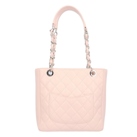 Luxury Chanel Chain Tote Bag Caviar Skin Pink Ladies