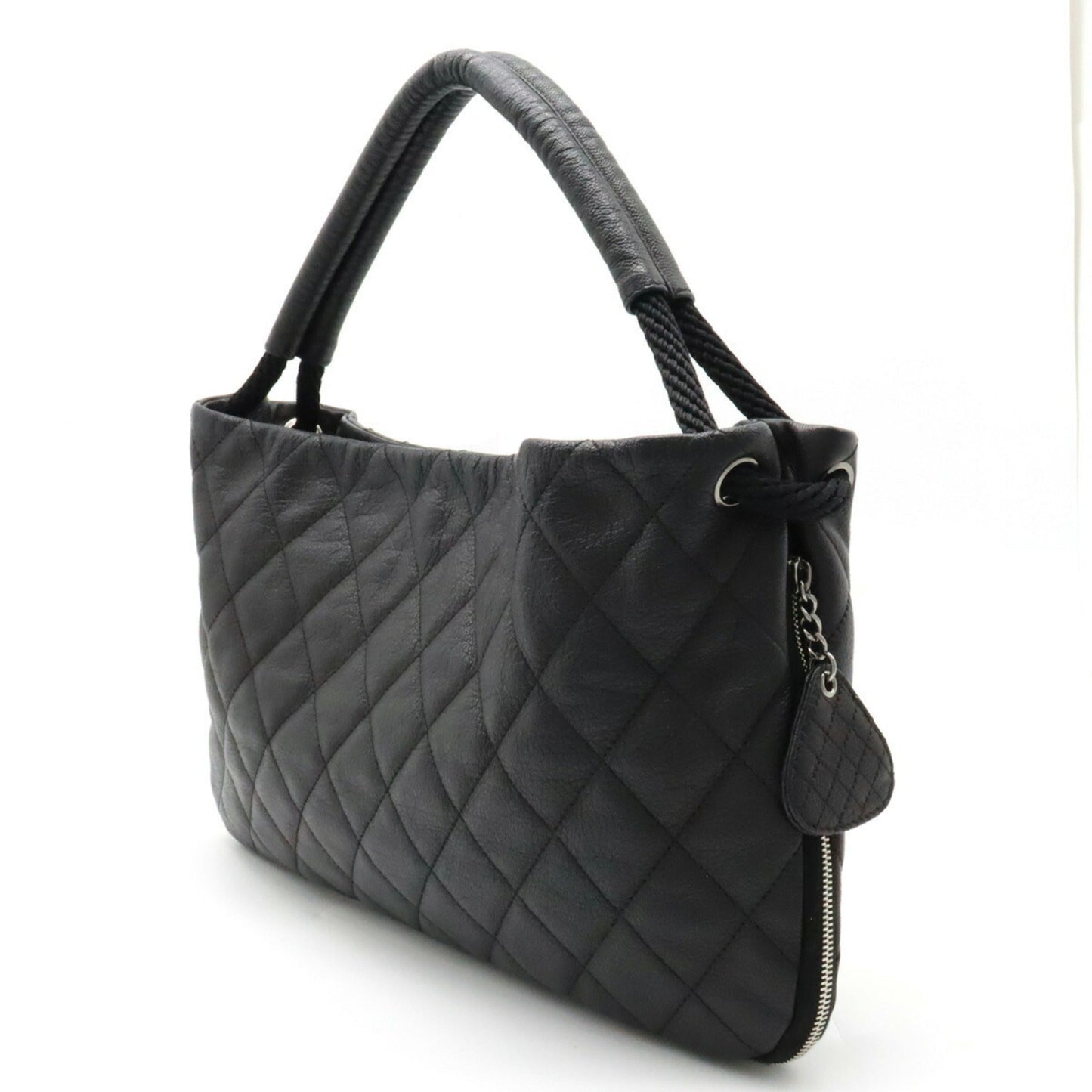 Luxury Chanel Matelasse Coco Mark Shoulder Bag Leather Black