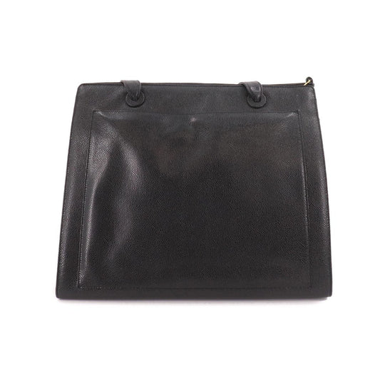 Luxury Chanel Cocomark Tote Bag Caviar Skin Black Gold Hardware Vintage
