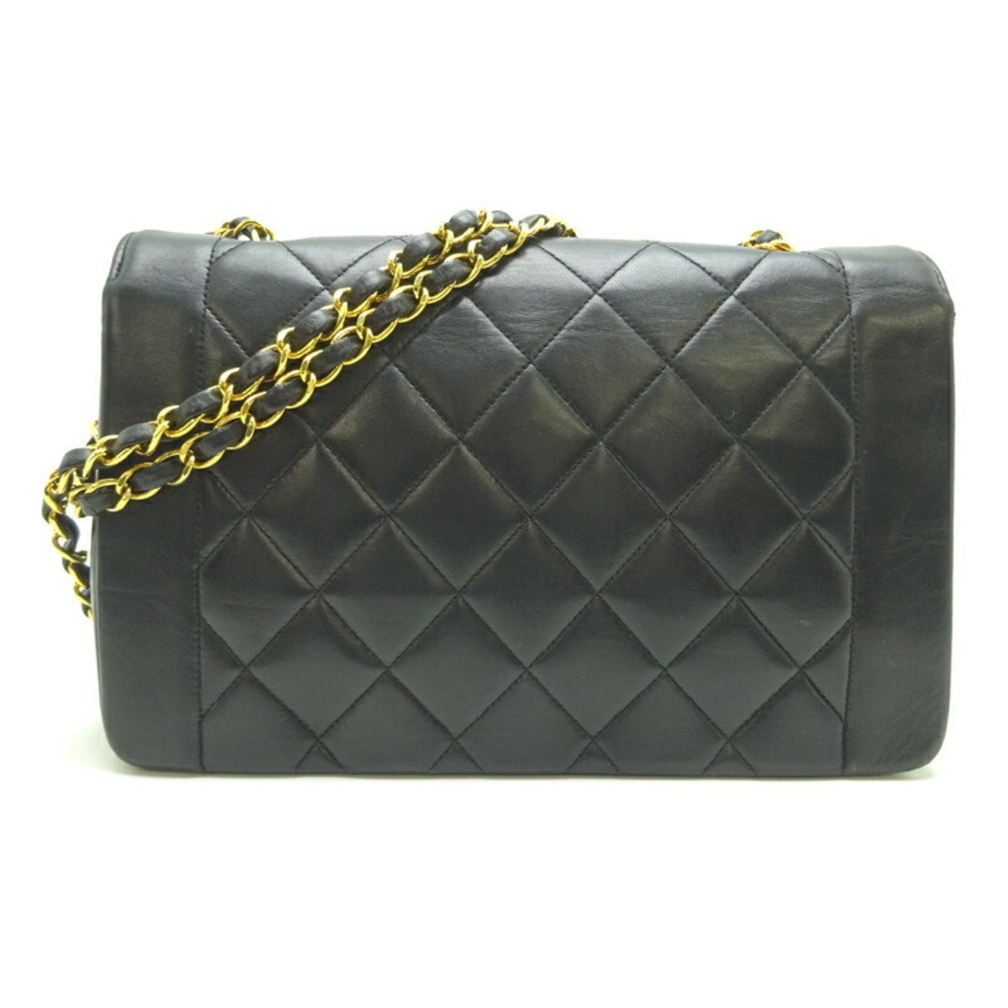 Luxury Chanel Matelasse Diana 25 Chain Shoulder Women's Bag A01165 Lambskin Noir [Black]