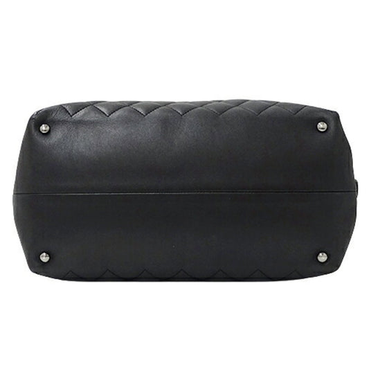 Luxury Chanel bag matelasse lady's tote handbag 2way leather black