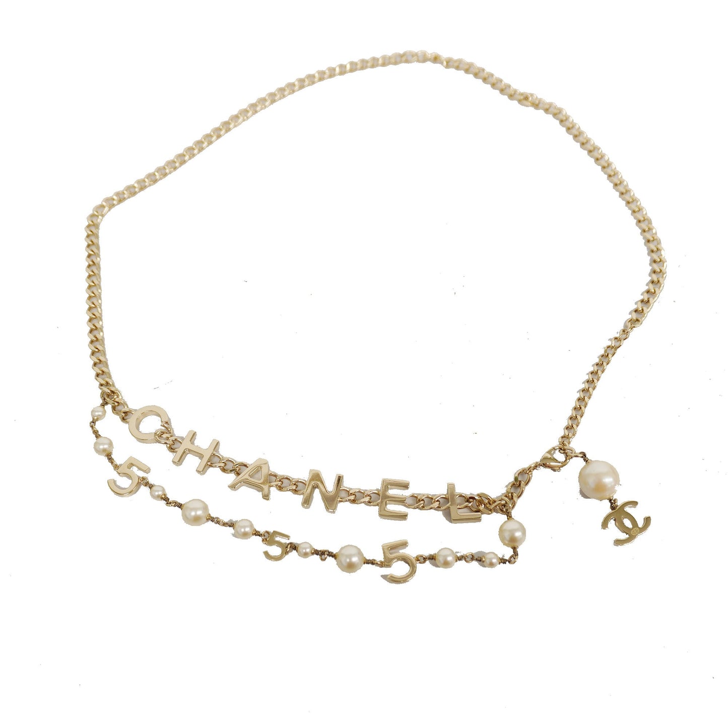 CHANELAuth  Chain Belt Gold Metal Women's Chain Belt Gold