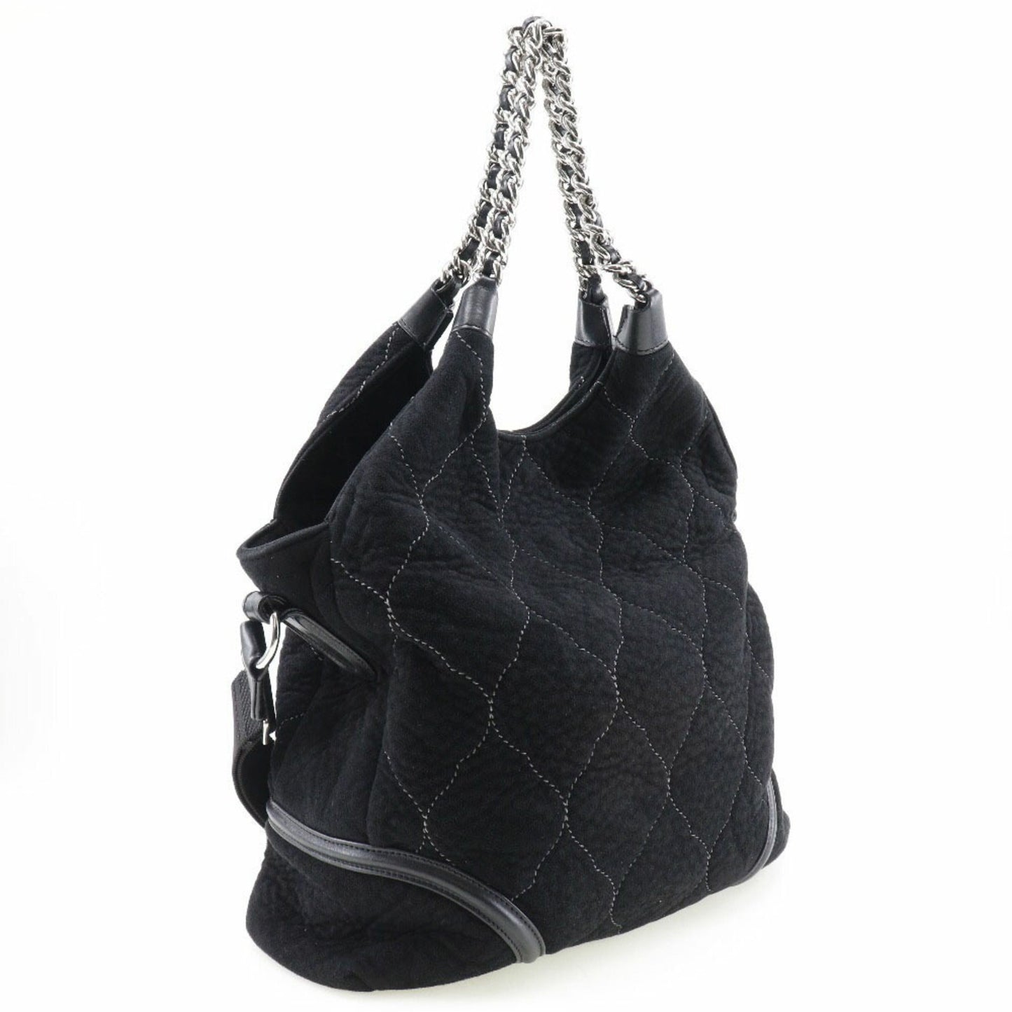 Luxury Chanel Coco Mark Handbag 2WAY Shoulder A40394 Mouton Black/Silver Hardware Women's