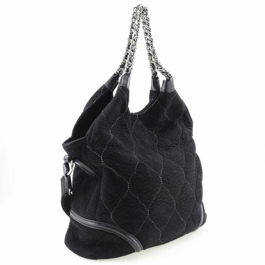 Luxury Chanel Coco Mark Handbag 2WAY Shoulder A40394 Mouton Black/Silver Hardware Women's