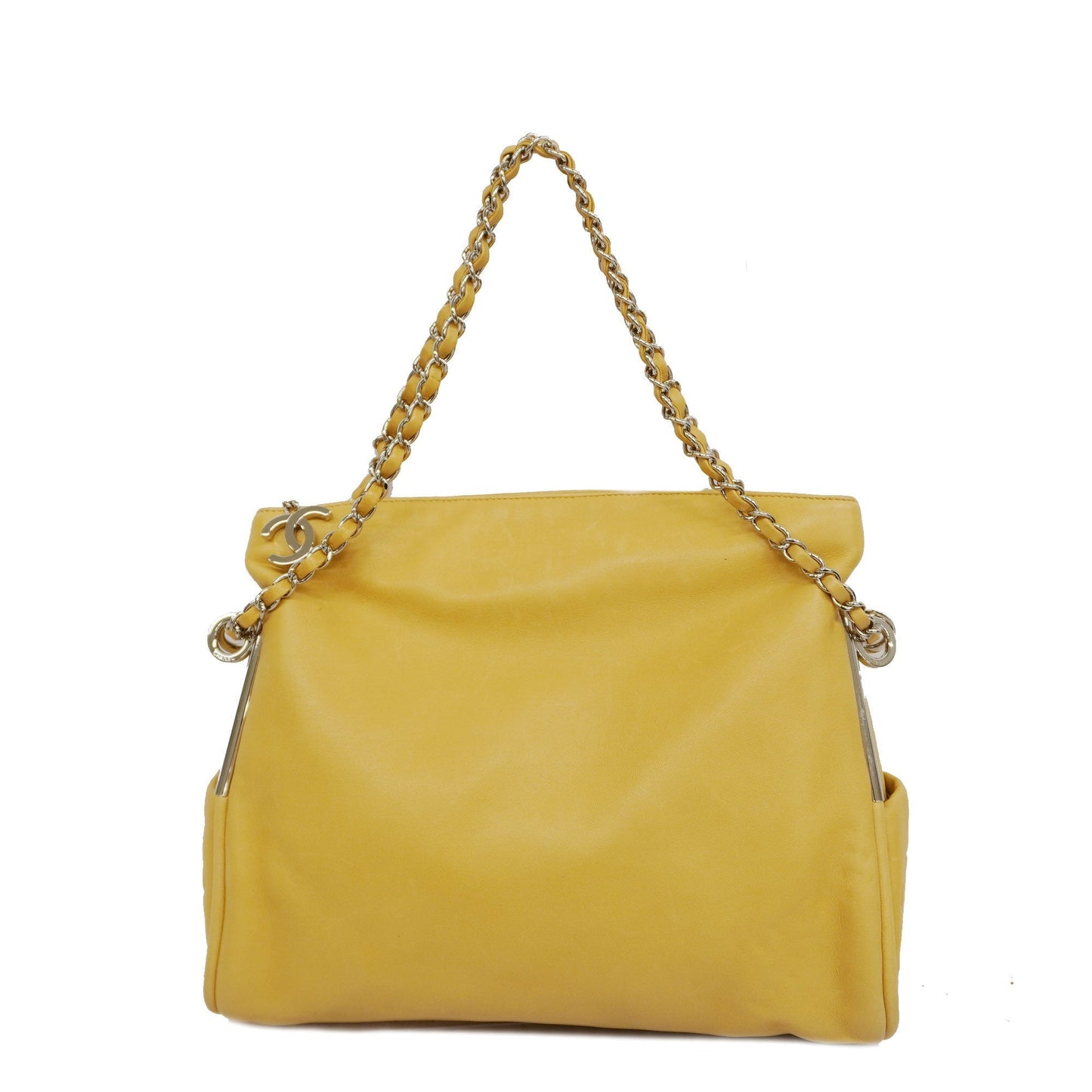 CHANEL  Matelasse Chain Shoulder Lambskin Women's Leather Shoulder Bag Beige