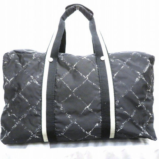 Luxury Chanel old travel line nylon bag Boston unisex