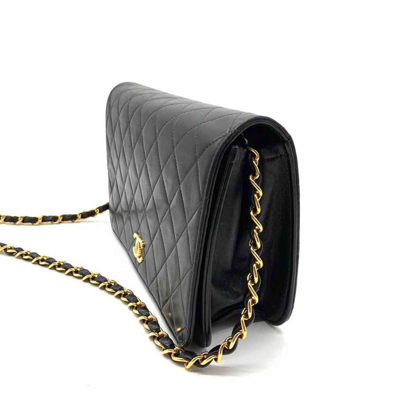 Luxury Chanel Bag Matelasse 23 Single Chain Shoulder Black Full Flap Push Lock Coco Mark Ladies Lambskin Leather A03568