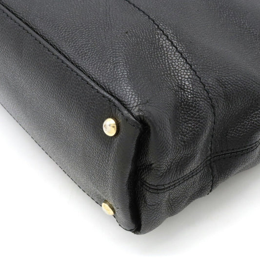 Luxury Chanel Caviar Skin Coco Mark Tote Bag Shoulder Leather Black