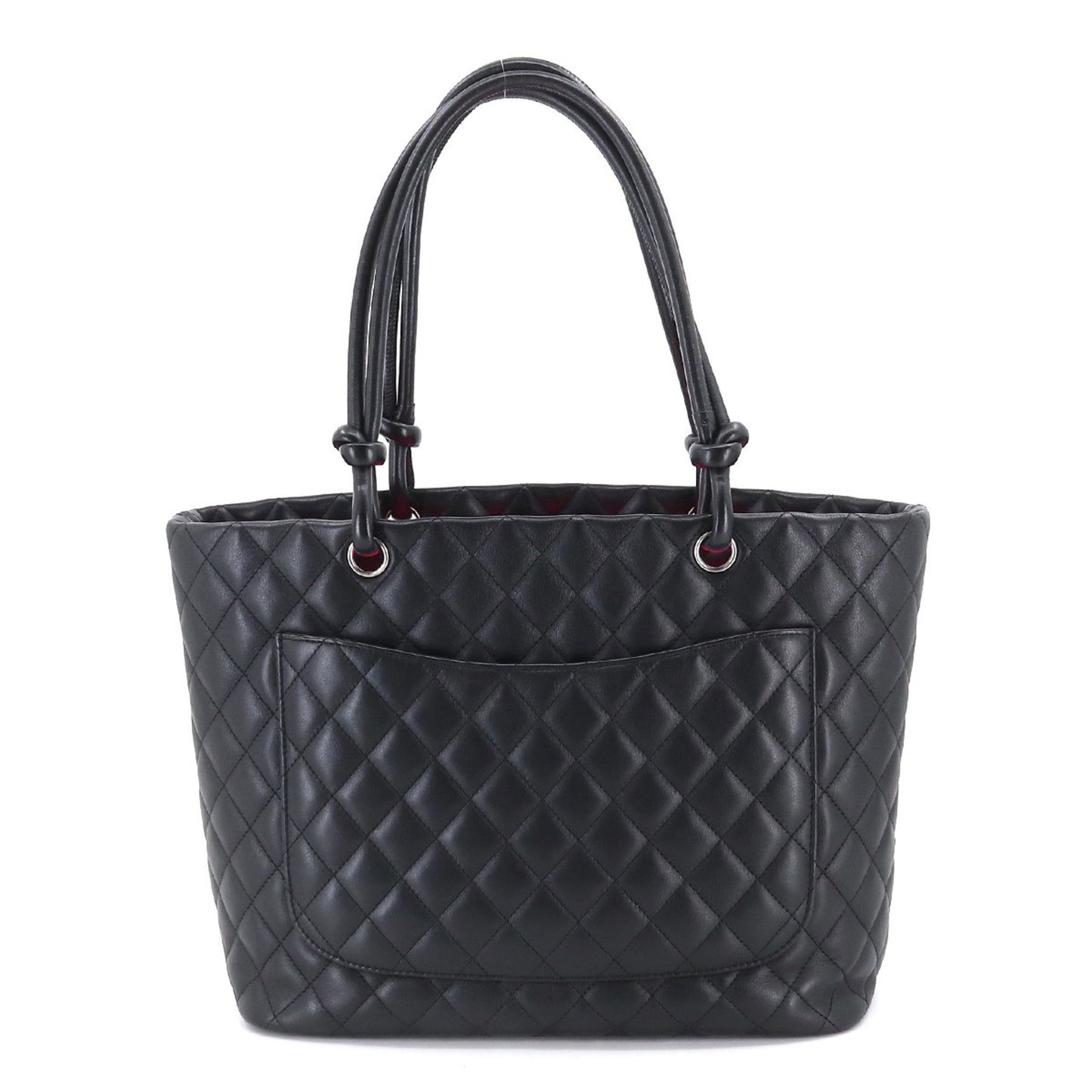 Luxury Chanel Cambon Line Large Tote Bag Leather Enamel Black A25169