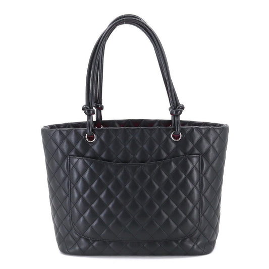 Luxury Chanel Cambon Line Large Tote Bag Leather Enamel Black A25169