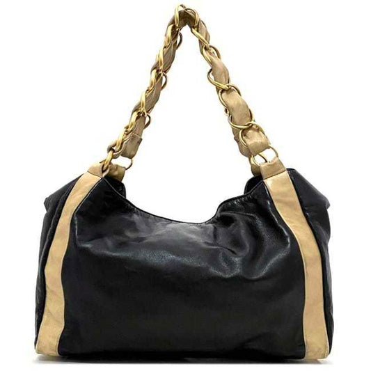 Luxury Chanel Chain Tote Bag Black Beige Gold Cocomark Leather Lambskin 7th  Big Soft