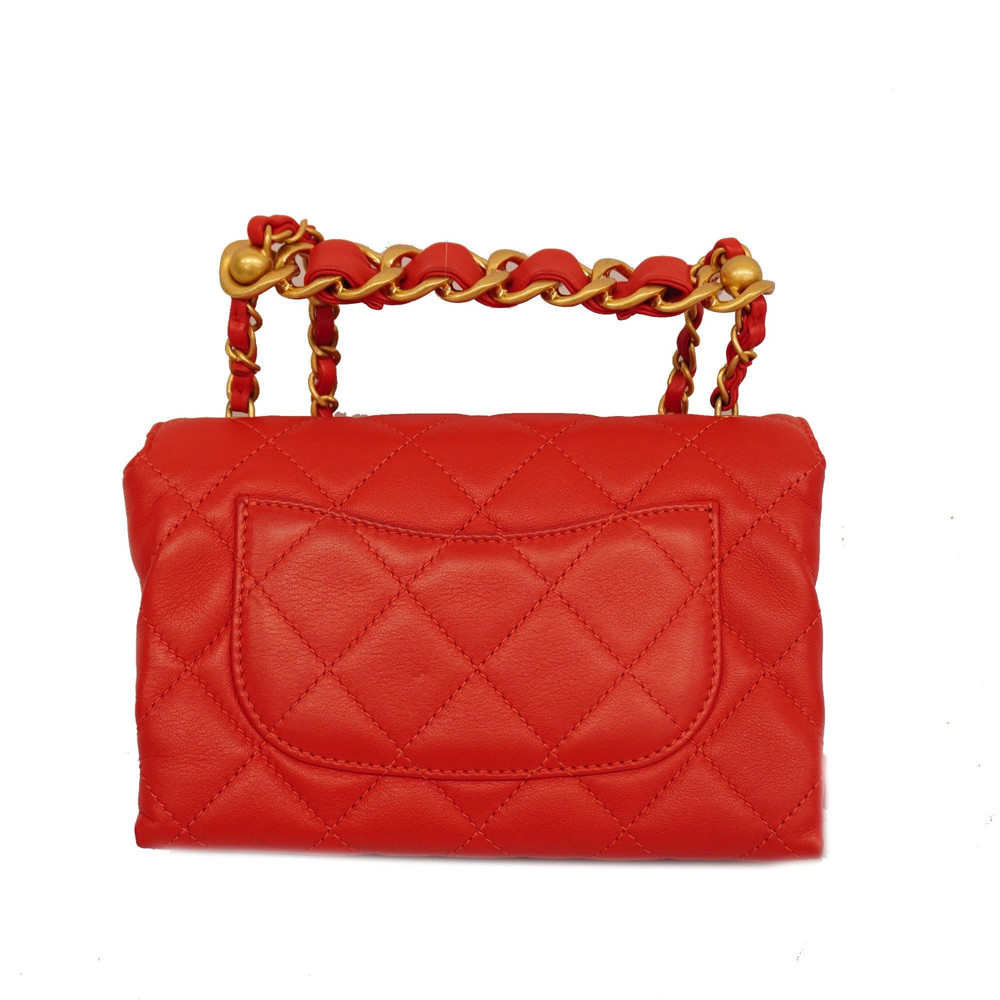 CHANEL  Matelasse Chain Shoulder Women's Leather Shoulder Bag Red Color