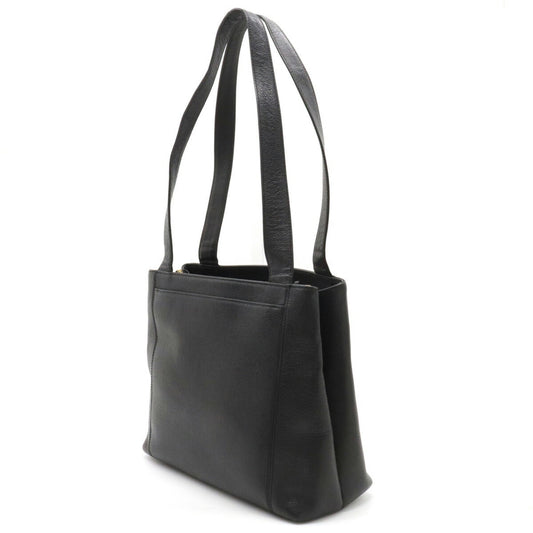 Luxury Chanel tote bag shoulder caviar skin leather black