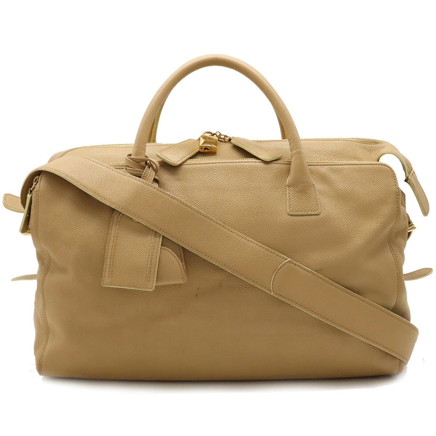 Luxury Chanel tote bag shoulder caviar skin beige A66941