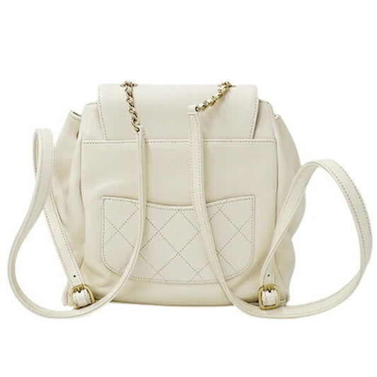 Luxury Chanel Bag Matelasse Women's Backpack Caviar Skin White