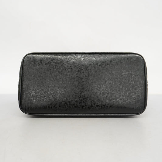 CHANELAuth  Reprint Tote Women's Caviar Leather Tote Bag Black
