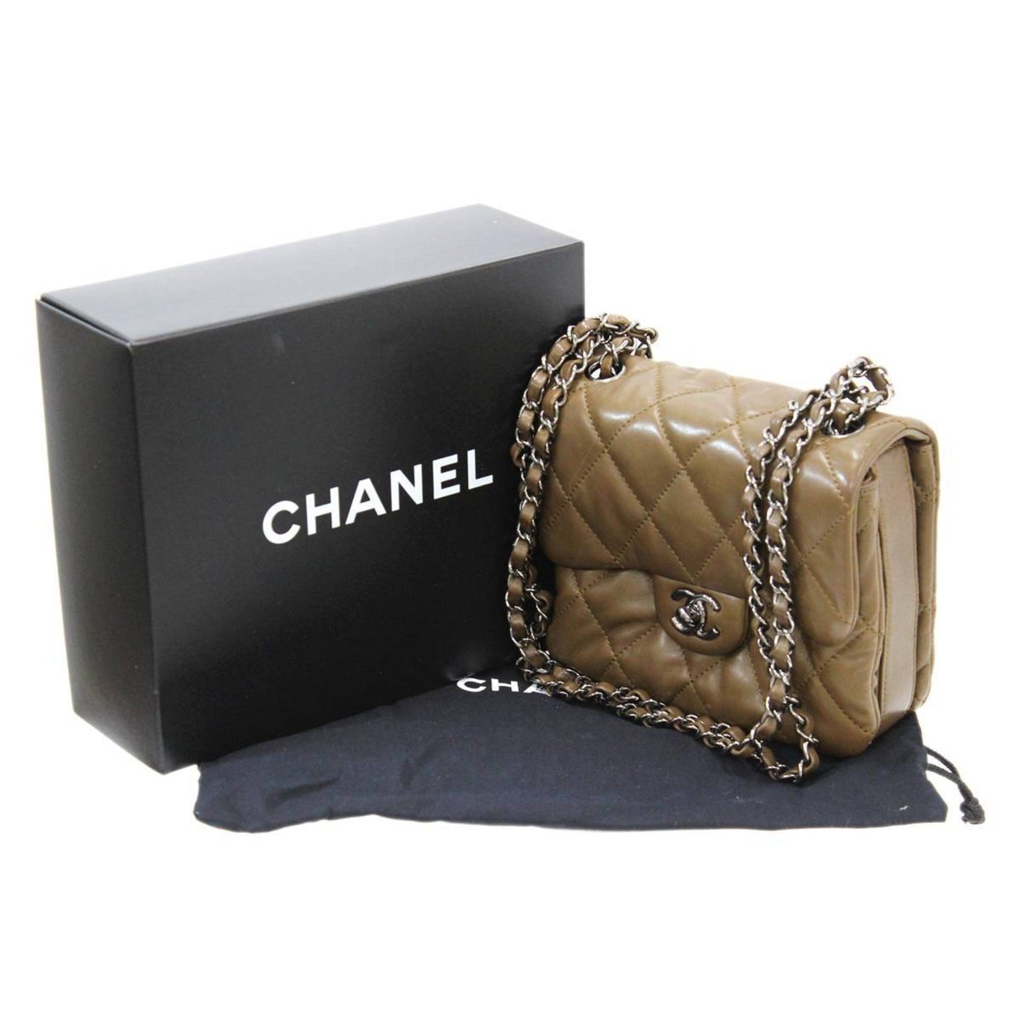 Luxury Chanel chain shoulder bag matelasse dark brown 15357745