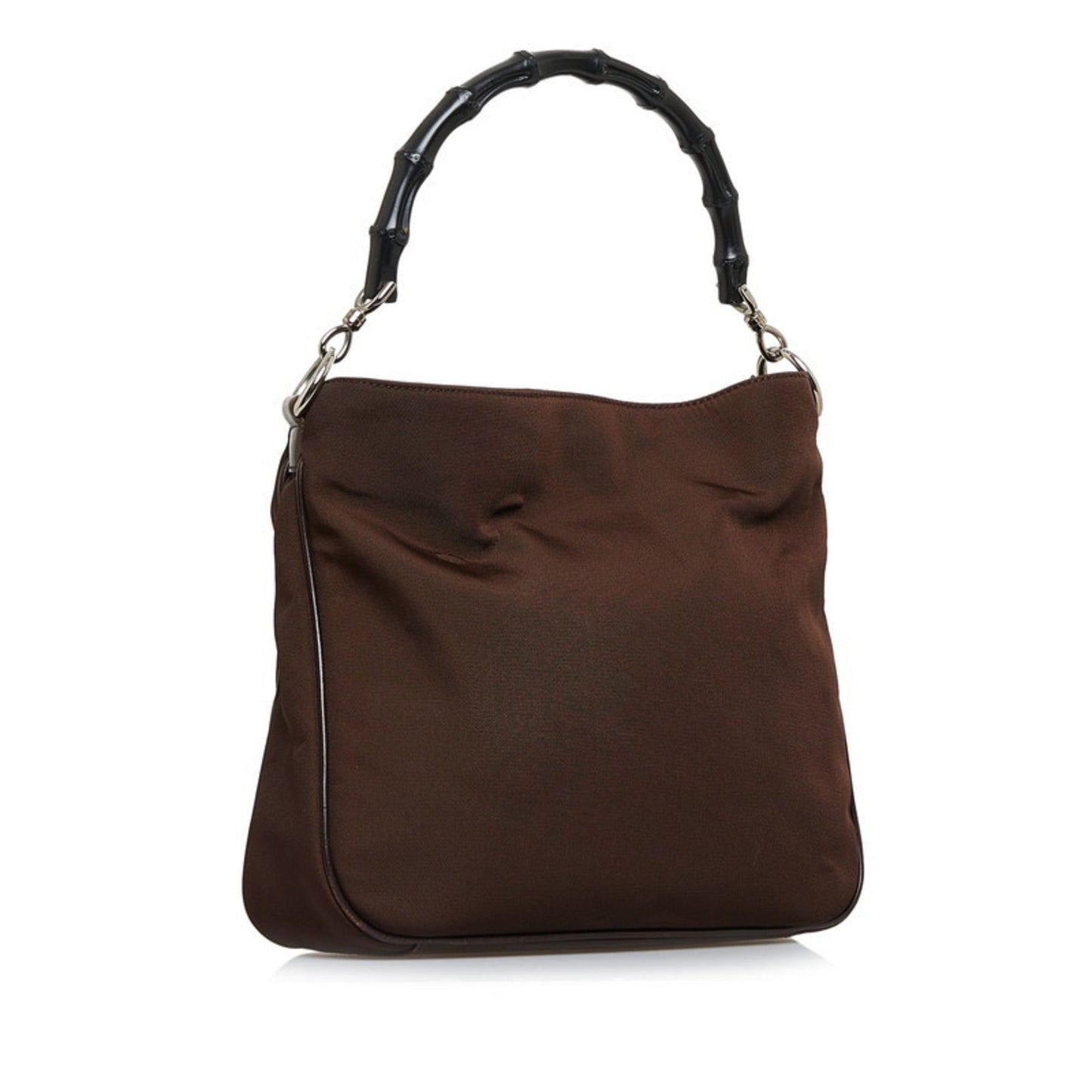 Luxury Gucci Bamboo Handbag One Shoulder Bag 001 1638 Brown Black Nylon Leather Ladies