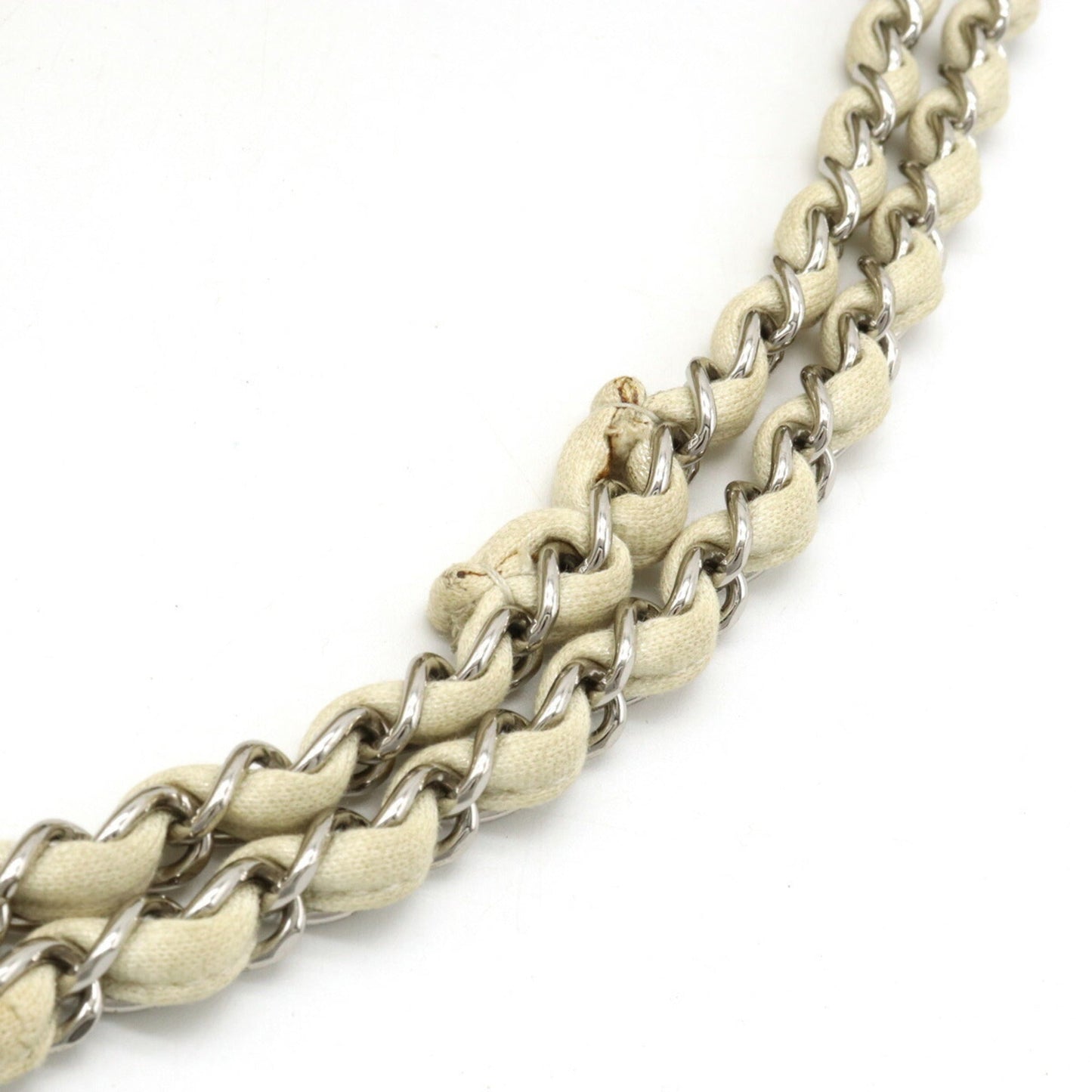 Luxury Chanel LA cruise line chain shoulder bag cotton jersey lame ivory red
