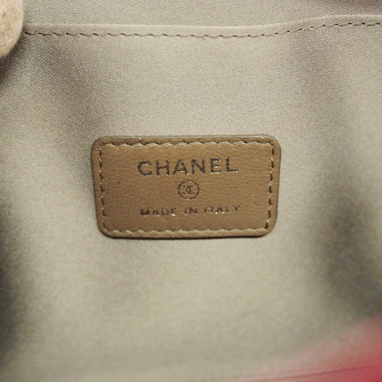 CHANEL  Icon Icon Women's Patent Leather,Rayon Handbag Pink