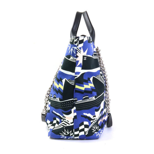 Luxury Chanel Handbag Shoulder Bag 2019 Cruise Collection Canvas Blue Multicolor Ladies