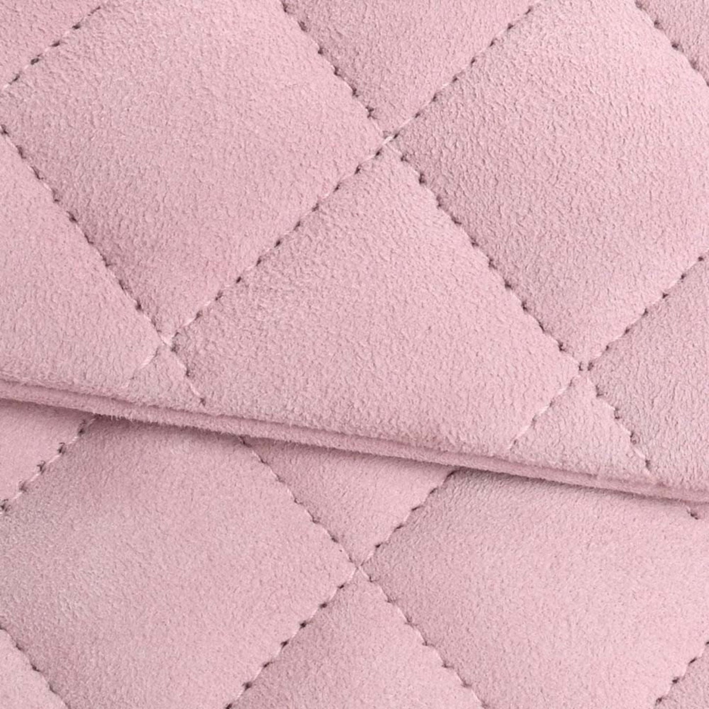 CHANEL Suede Matelasse Coco Mark W Flap Chain Shoulder Bag Pink Ladies