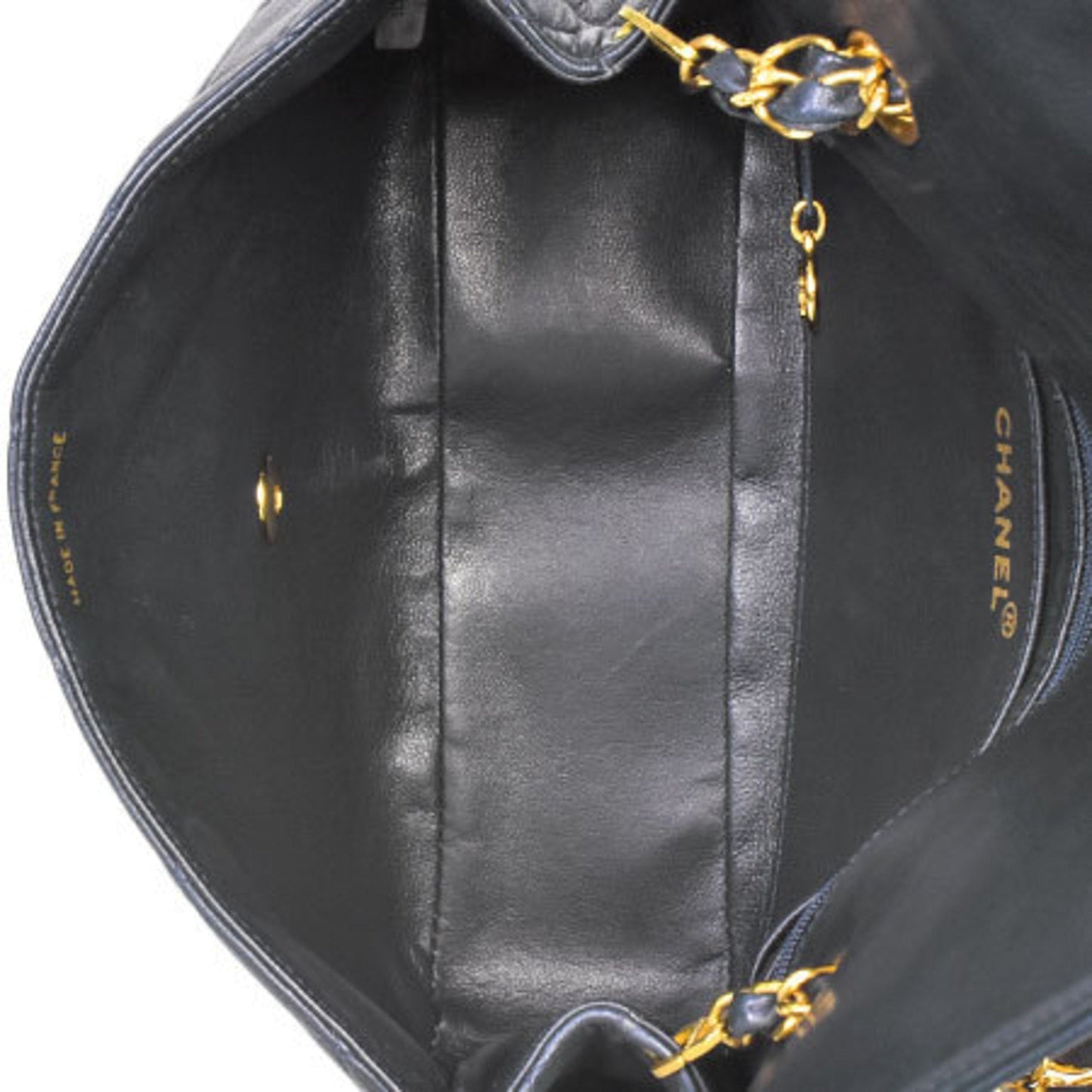 Chanel matelasse V flap knot chain handbag No. 3 here mark navy lambskin