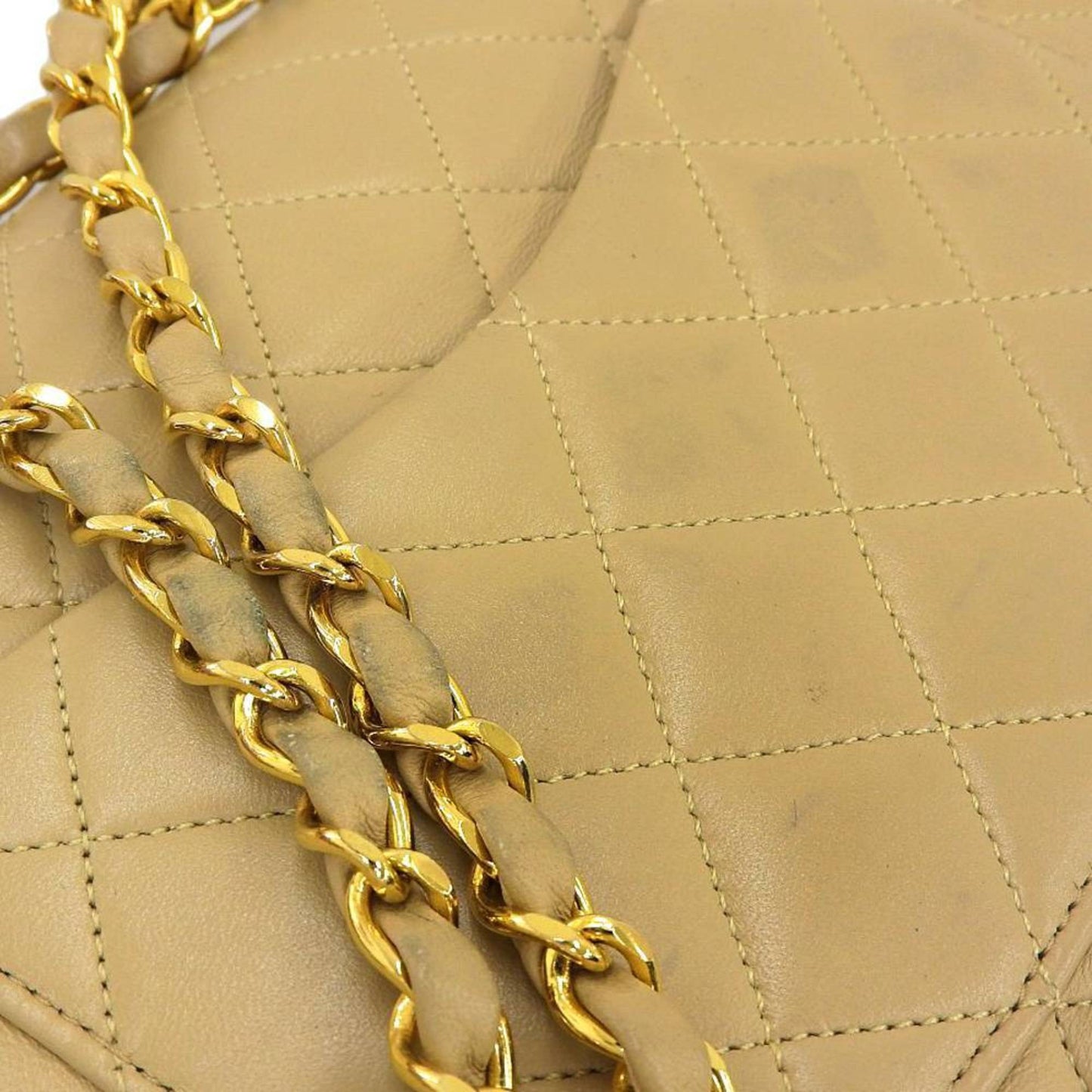CHANEL here mark matelasse 25 chain shoulder double flap A01112