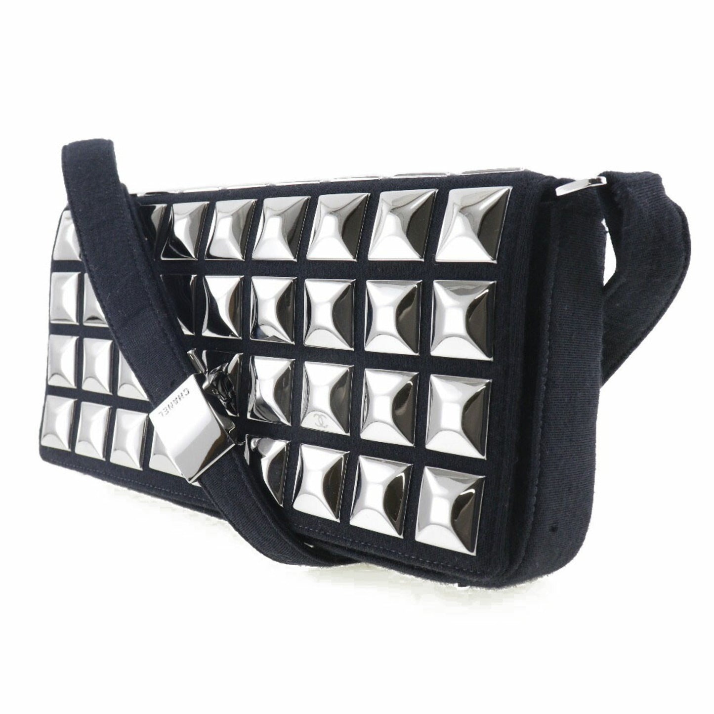 Luxury Chanel ice cube shoulder bag chocolate bar cotton black ladies