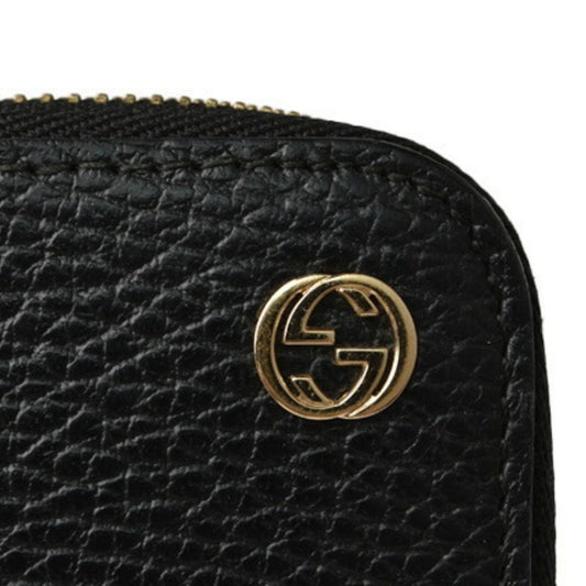 Luxury Gucci Wallet Luxury Gucci Long Wallet/Petit Marmont Leather Black Round 449347 Outlet