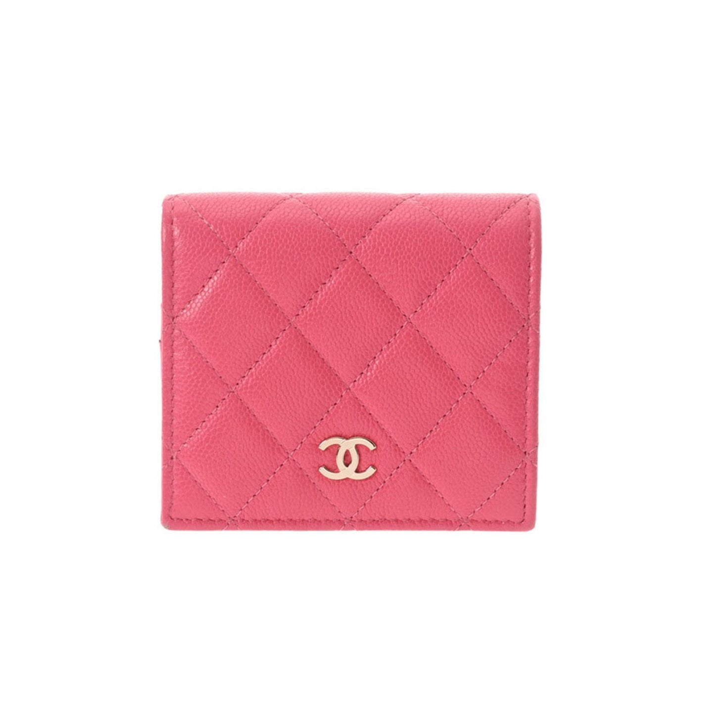 Luxury Chanel matelasse pink ladies caviar skin folio wallet