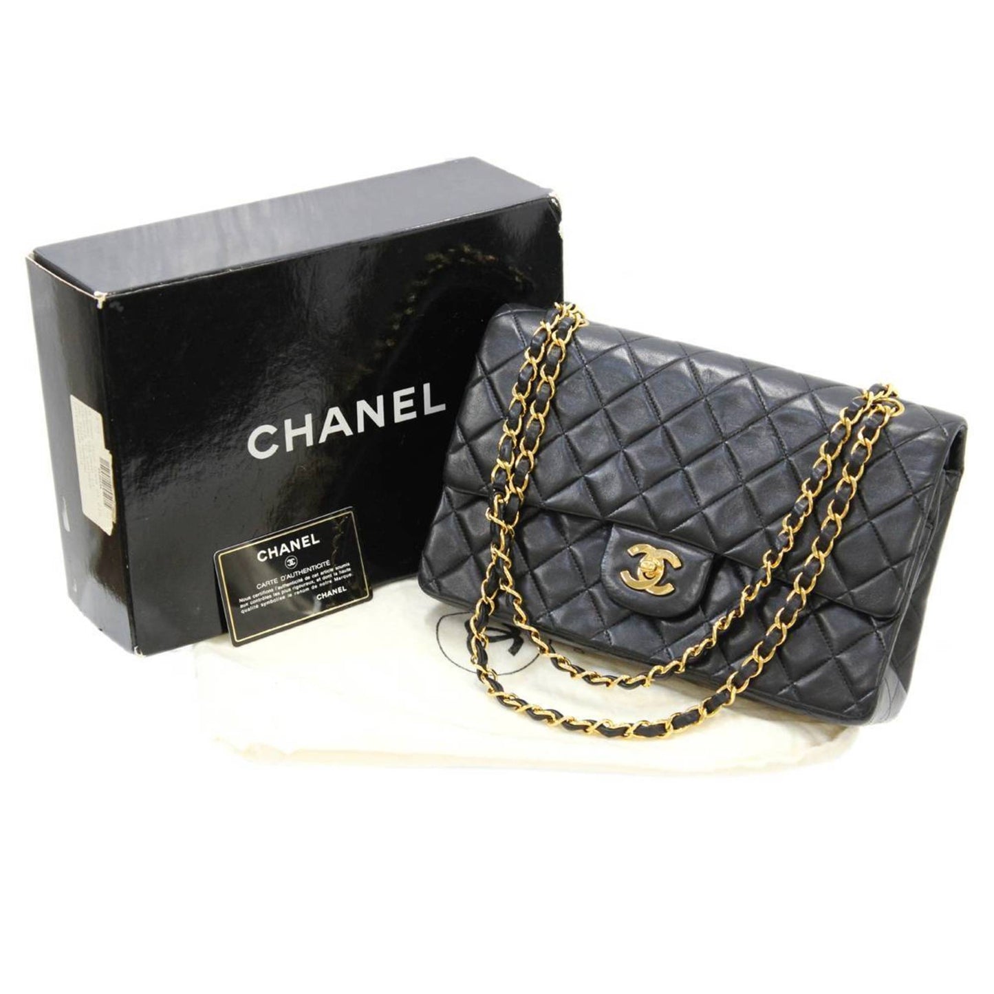 CHANEL matelasse lambskin chain shoulder bag double flap