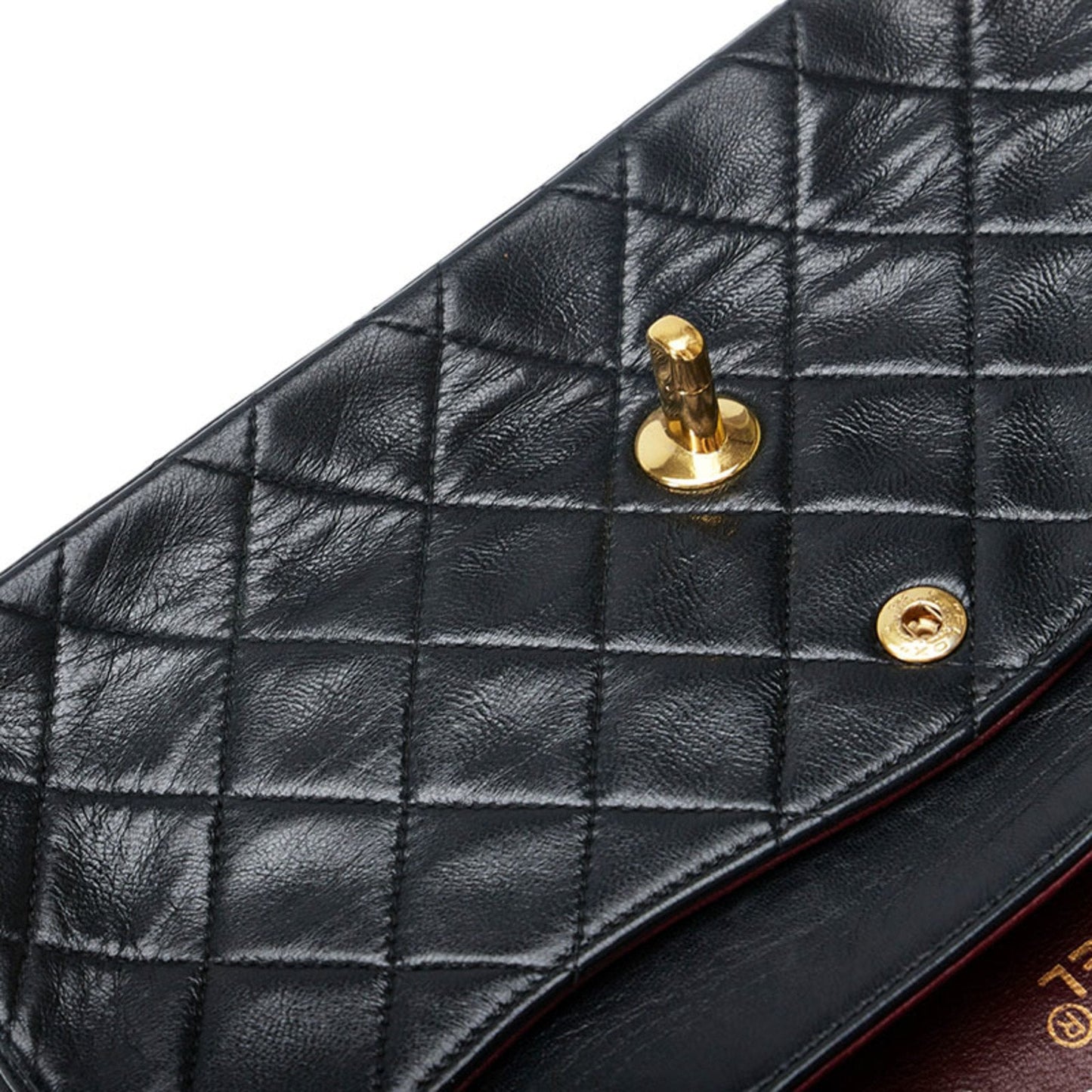 CHANEL matelasse 25 double flap chain shoulder bag black leather ladies