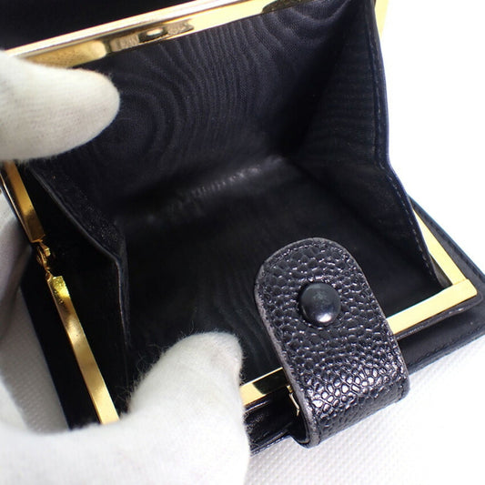 Luxury Chanel caviar skin black two fold wallet
