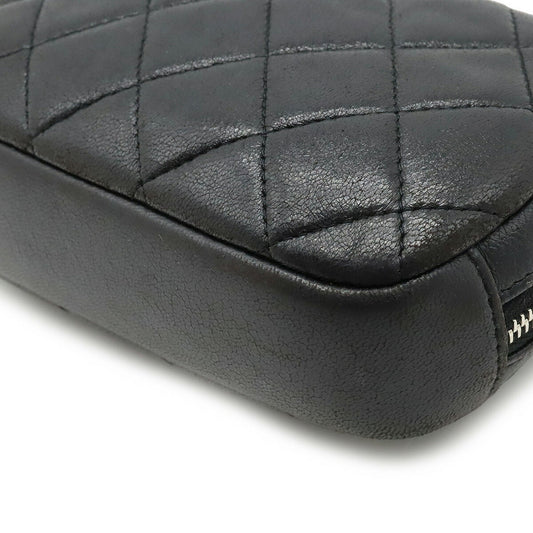 Luxury Chanel Matelasse Cocomark Multi Pouch Lambskin Leather Black A80909