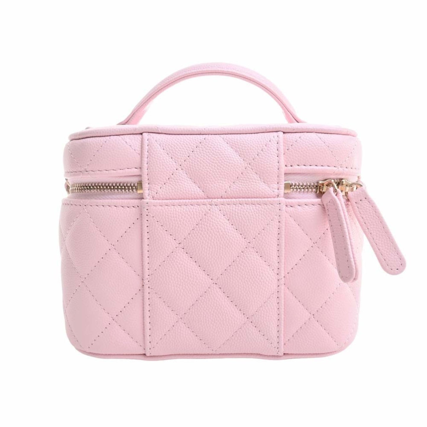 Luxury Chanel Caviar Skin Matelasse Coco Mark Small Vanity Bag Shoulder Pink Ladies
