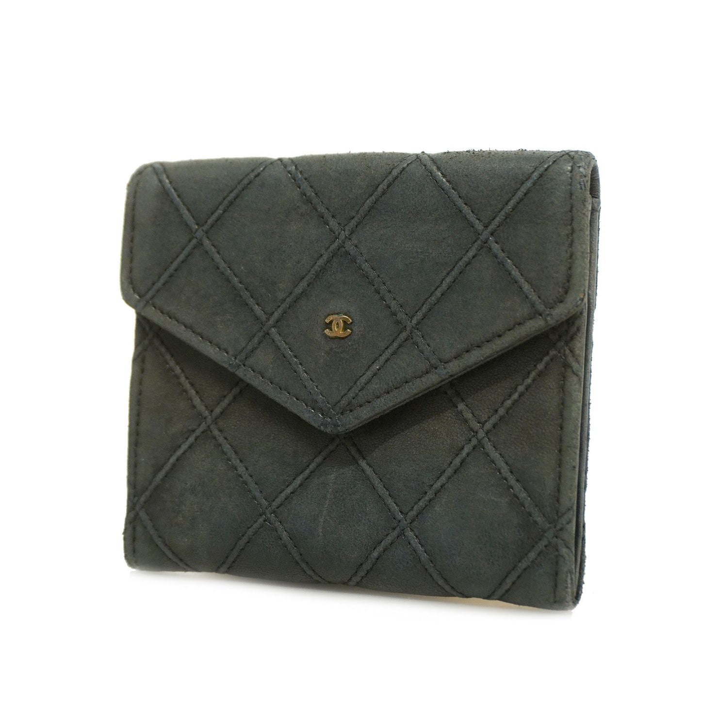 CHANEL  Bicolor Gold Metal Fittings Lambskin Coin Purse/coin Case Black