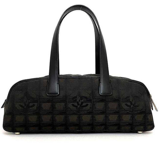 Luxury Chanel Boston Bag Brown Black New A15828 Cocomark Nylon Leather 10th  Nutra Line Handbag