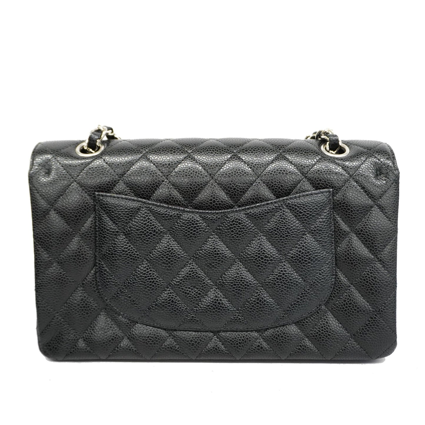 CHANEL  Matelasse W Flap W Chain Women's Caviar Leather Shoulder Bag Black