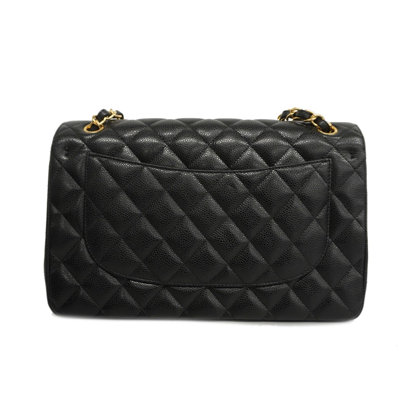 CHANEL[3bd4366-e-g]   Big Matelasse W Flap W Chain Women's Caviar Leather Shoulder Bag
