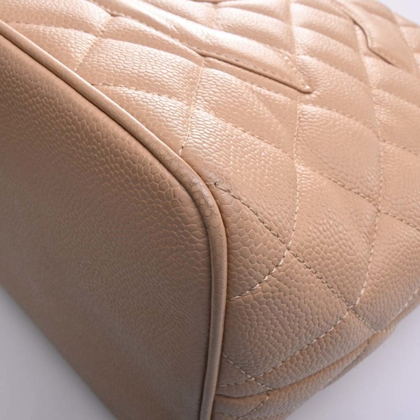 Luxury Chanel Caviar Skin Coco Mark Reproduction Tote Bag Beige Ladies
