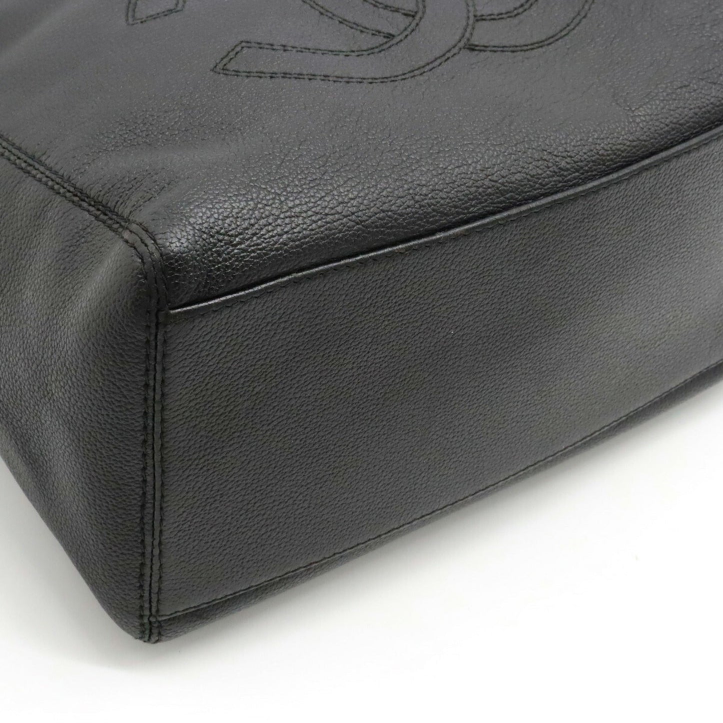 Luxury Chanel Cocomark Tote Bag Shoulder Leather Black