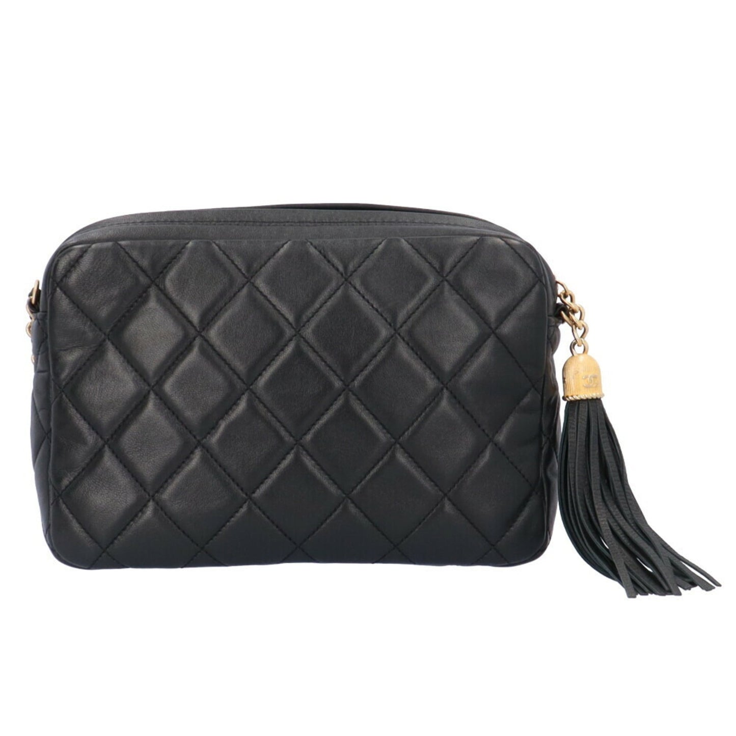 Luxury Chanel Chain Shoulder Bag Lambskin Black Women's