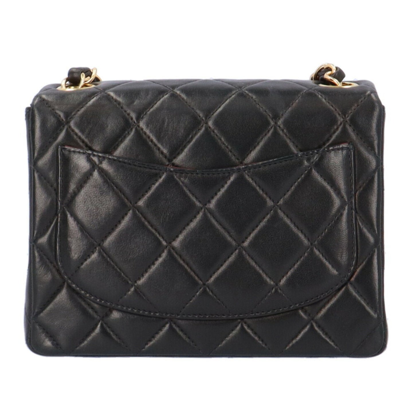 Luxury Chanel Chain Matelasse Shoulder Bag Lambskin Black Women's