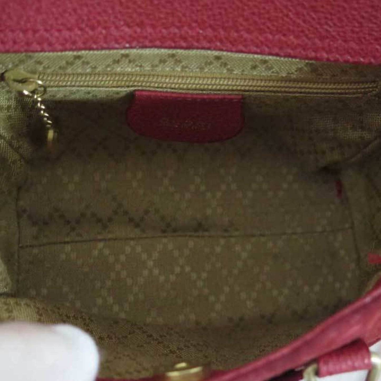 Luxury Gucci 2way Bag Bamboo Red Suede Leather Mini Handbag Shoulder Ladies