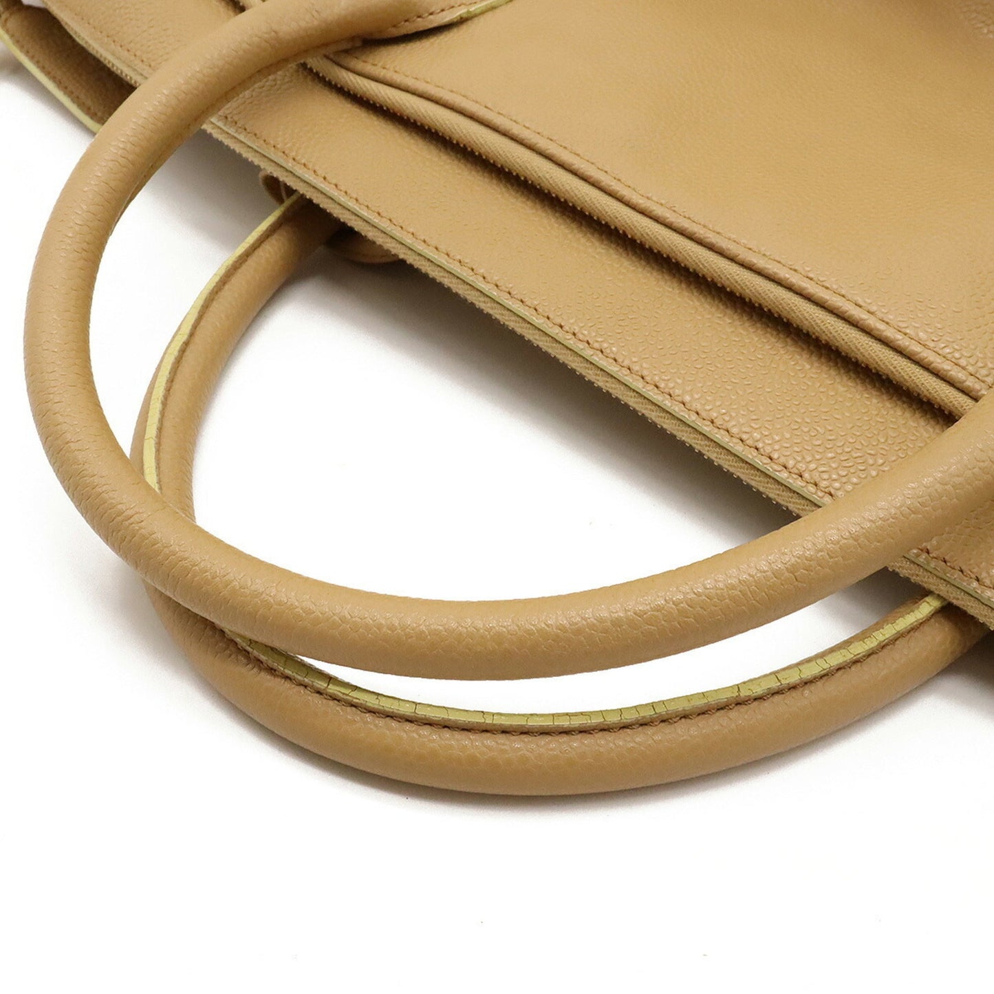 Luxury Chanel tote bag shoulder caviar skin beige A66941