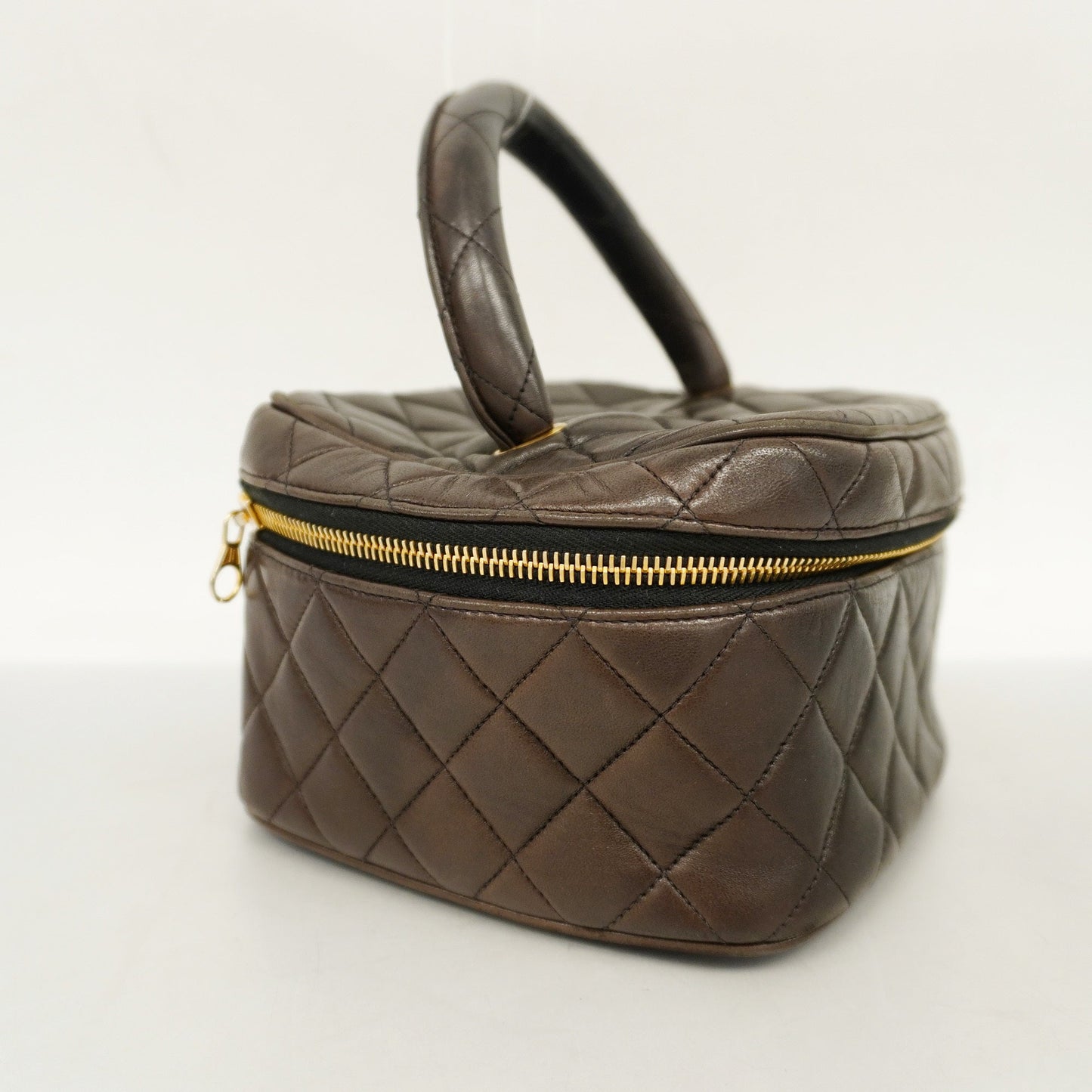 CHANELAuth  Matelasse Vanity Bag Women's Leather Vanity Bag Black