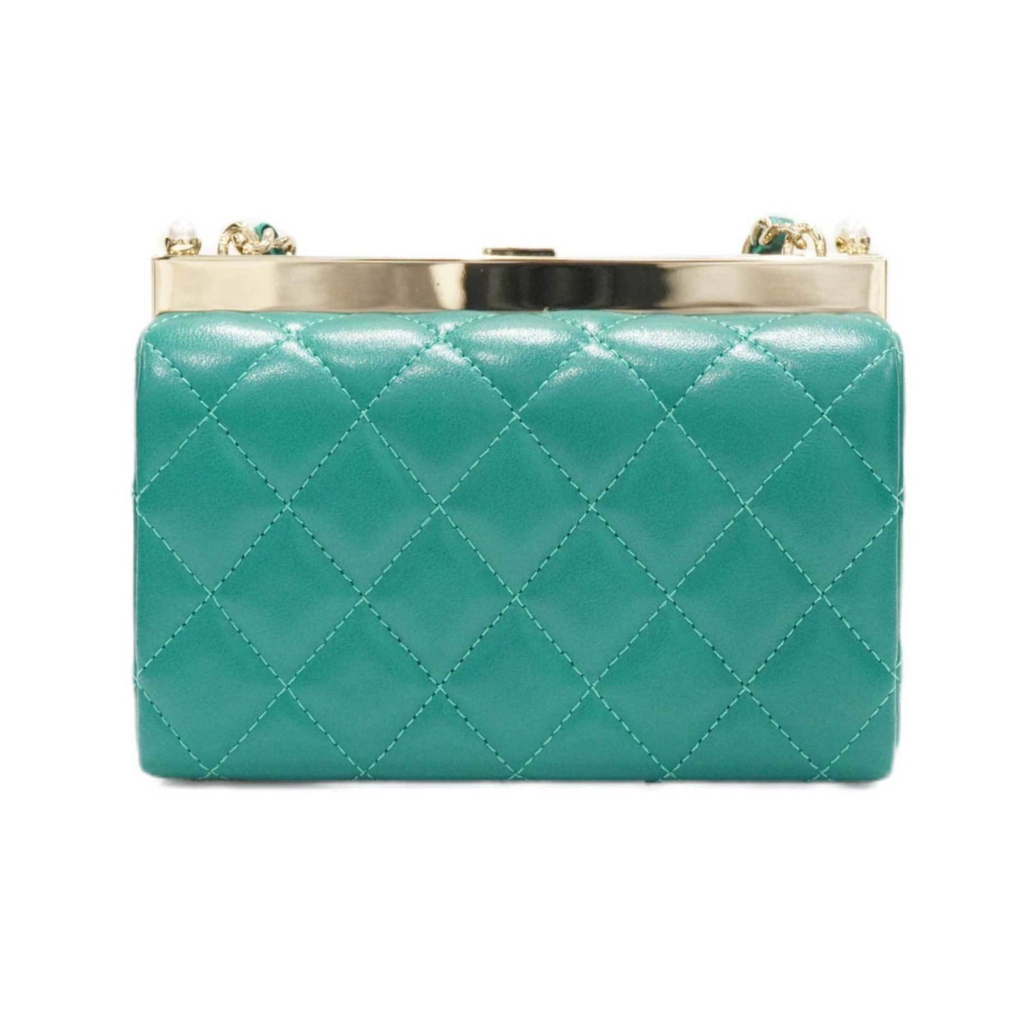 Luxury Chanel Chain Clutch AP3452 Shoulder Bag Green Lambskin Women's Men's